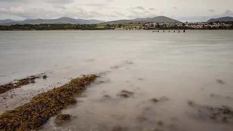 5k time lapse of ebbing tide on the Menai Straits, North Wales Stock Footage 108349904