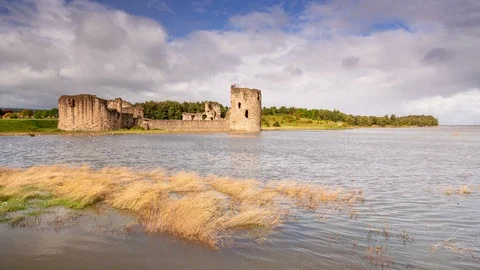 5k time lapse of ebbing tide at Flint castle on the North Wales coast Stock Footage 116823920