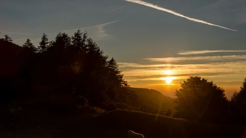 5k time lapse of sunrise over the Clwydian Forest at Moel Famau, North Wales Stock Footage 108697434