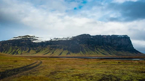 5k time lapse video. Moving clouds over the mountain. Stock Footage 60642598