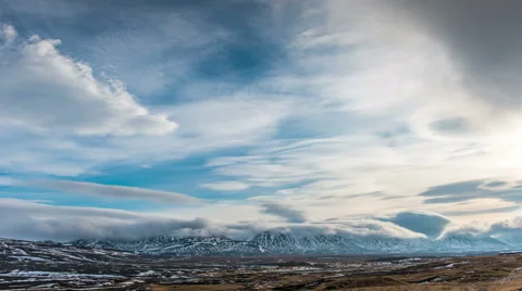 5k time lapse video. Moving clouds over the mountains. Stock Footage 60642728