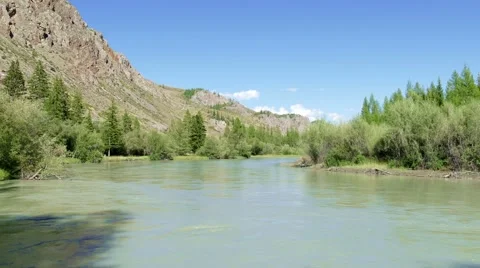 5k timelapse - Mountain river Stock Footage 54557728