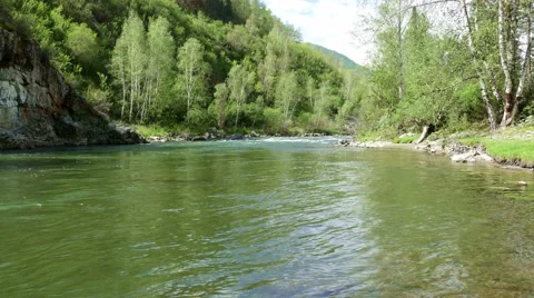 5k timelapse - Mountain river Stock Footage 54565945