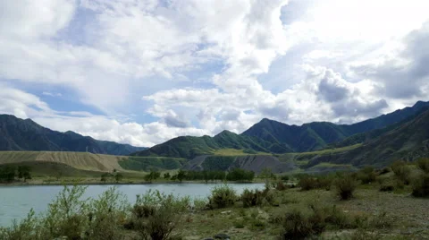5k timelapse - Turquoise mountain river Stock Footage 54519722