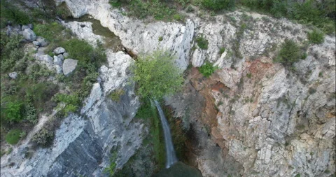 5K Waterfall Aerial View Stock Footage 154395133