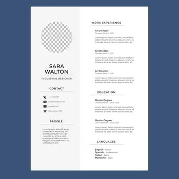 5.modern-cv-resume-template Stock Illustration