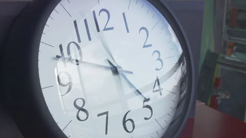 5pm 1.5 hour time lapse of wall clock reflecting clouds moving Stock Footage 273120775