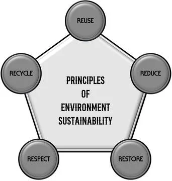 5R Principles of Environmental Sustainability Stock Illustration