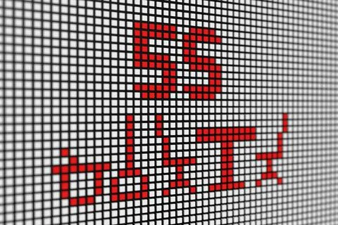 5S text scoreboard blurred background 3d illustration Stock Illustration