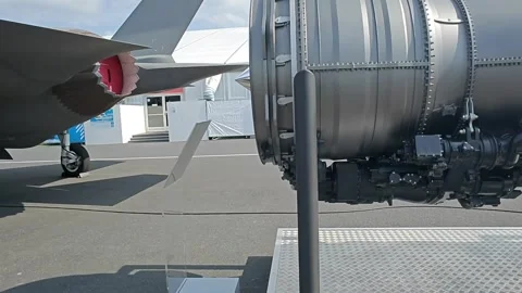 On 5th June, 2024. Pratt Whitney F135 Engine Displayed at ILA Berlin Airshow. Stock Footage 340890864