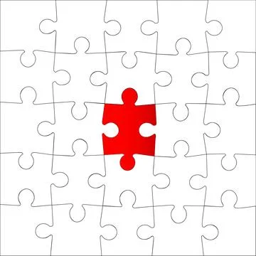 5x5 Jigsaw puzzle blank template background light lines. every piece is a sin Stock Illustration