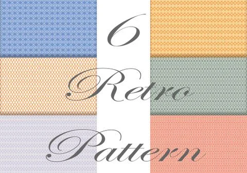 6 in 1 retro seamless pattern Stock Illustration