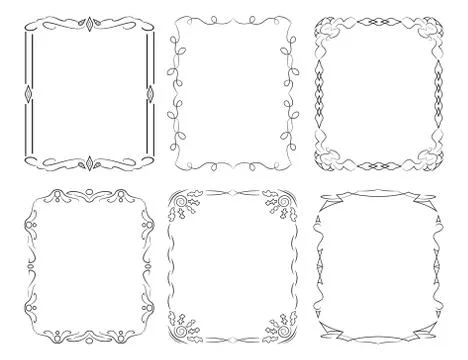 6 black rectangular frames Stockillustratie