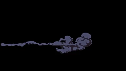 6 Cartoon Smoke Elements Loopable - Motion Graphic Stock Footage 91692718