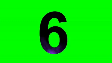 "6" Chromakey Green Screen Animated Fire Snow Water Explosion Lettering Vidéo 133087