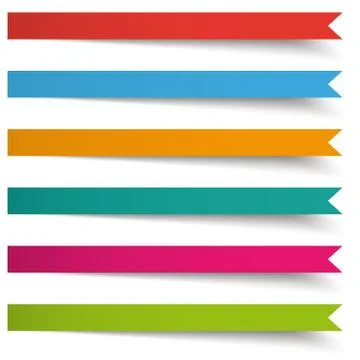 6 colored banners long flags Stock Illustration