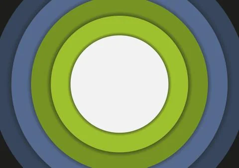 6 concentric circles in cold colors background Stock Illustration