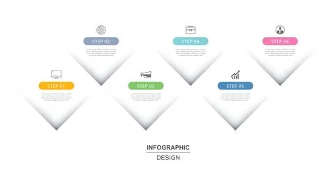 6 data infographics square diamond shape index template. Vector illustratio.. Stock Illustration