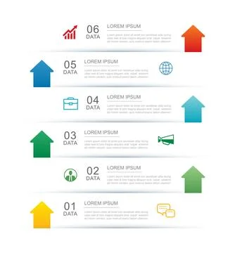 6 data infographics tab index layout template. Illustration business abstra.. 스톡 일러스트