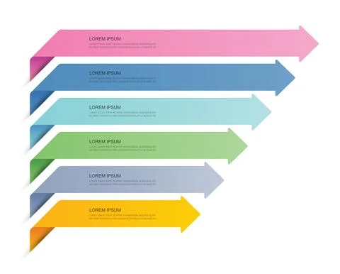 6 data infographics tab paper index template. Vector illustration abstract ba Stock Illustration