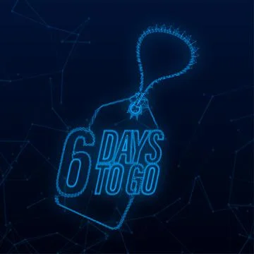 6 Days to go. Countdown timer. Time icon. Count time sale. Vector stock Stock Illustration