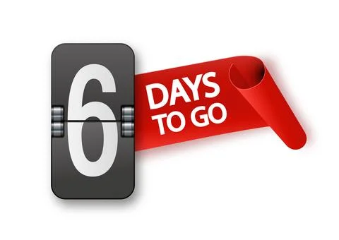 6 days to go icon set. Countdown of days remaining. Offer timer sticker limited イラスト素材
