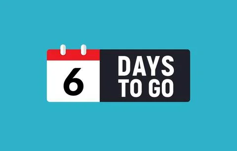 6 days to go last countdown icon. Six day go sale price offer promo deal timer イラスト素材