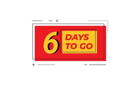6 days to go last countdown icon. Stock Illustration