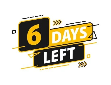 6 days left. Countdown discounts and sale time. 6 days left sign, label. Vector イラスト素材