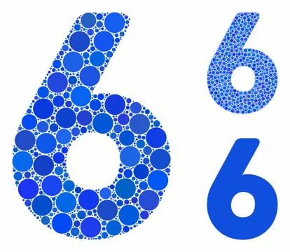6 Digit Composition Icon of Round Dots 스톡 일러스트