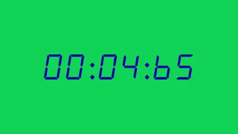 6-digits 10 seconds digital clock countdown timer. Navy blue on Green Screen bg Video stock 232973031