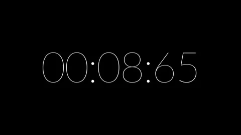 6 digits 15 seconds thin font minimal countdown timer. White on black background Stock Footage 277387292