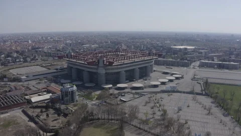 6 Drone View Of San Siro Stadium In Milano Italia Stock Footage 128445562