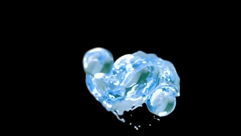 6 Fluid-Drops Colliding Stock Footage 334871639