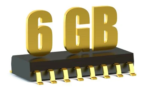 6 Gb RAM or ROM memory chip for smartphone and tablet Stock Illustration