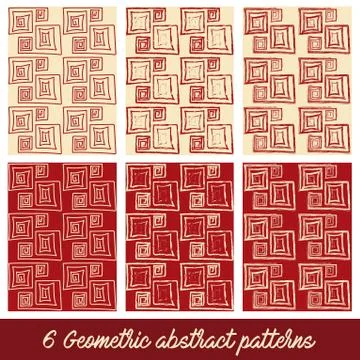 6 Geometric Abstract Patterns Illustrazione stock