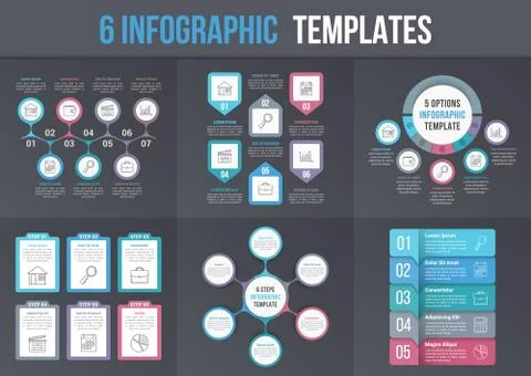 6 Infographic Templates Stock Illustration