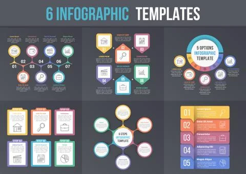 6 Infographic Templates 스톡 일러스트