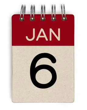 6 jan calendar Stock Illustration