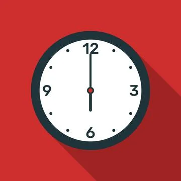 6 Minutes Analog Clock Icon white background . Stock Illustration