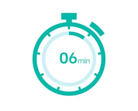 6 minutes timer icon, 6 min digital timer. Clock and watch, timer, countdown Stock-Illustration