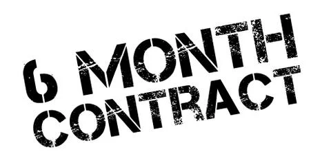 6 month contract rubber stamp Stock Illustration