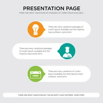 6 month, internship, hypothesis presentation design template in orange, green Illustrazione stock