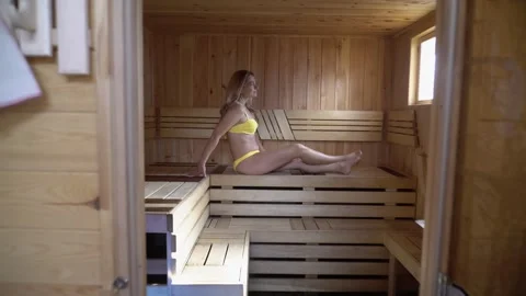 6 Nastya in the bathhouse Stock Footage 290065005