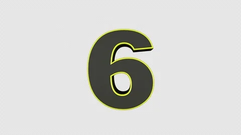 6 Number Explosive Number Animation on Alpha Channel, Loop Stock Footage 319473198