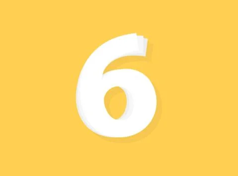 6 Number vector, modern layers design font. Eps10 illustration Stock Illustration