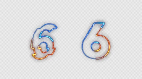6 Numbers Syber Light Font, Alpha Channel Stock Footage 239026455