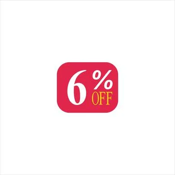 6 offer tag discount vector icon stamp on a white background Stock Illustration