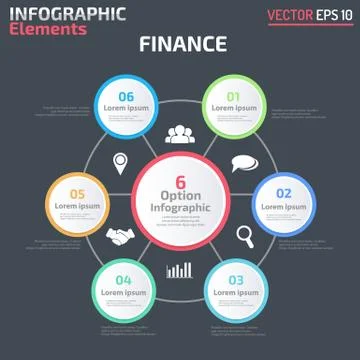 6 option infographic design template Stock Illustration