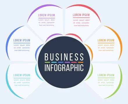 6 Options Infographic circle design 6 Options, objects, elements or steps info イラスト素材